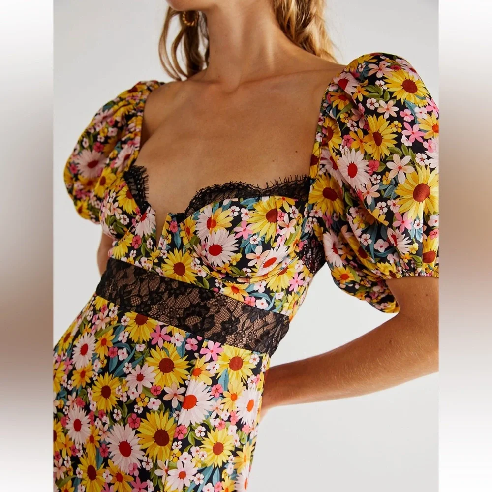 NWT For Love and Lemons Sylvia Maxi Dress - Picture 3 of 6